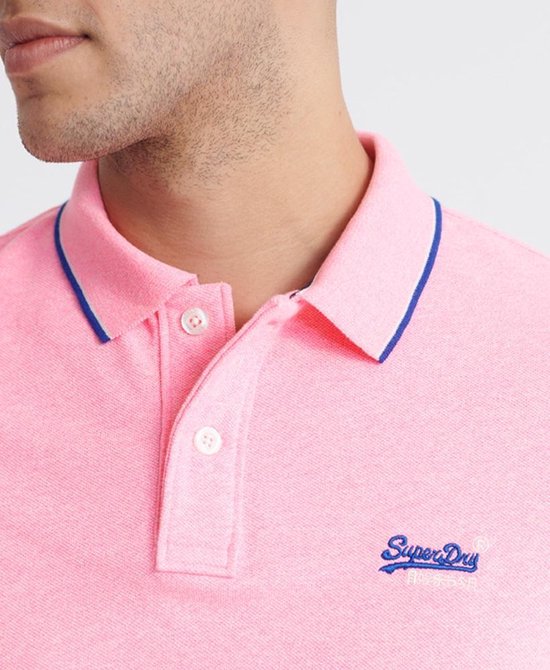 Superdry PoOrange Label Side Pique Heren Poloshirt - Maat S