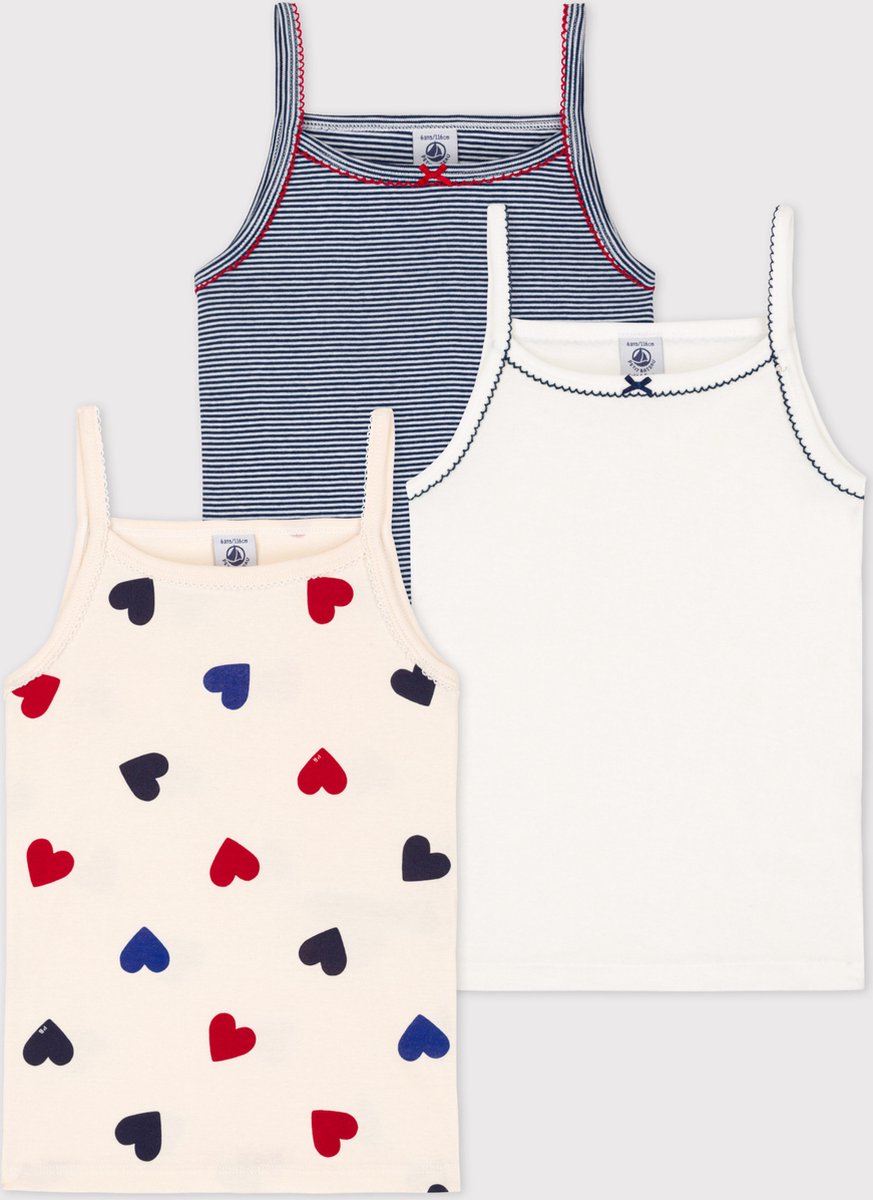 tanktop, linnen, katoen, streep, hart patroon