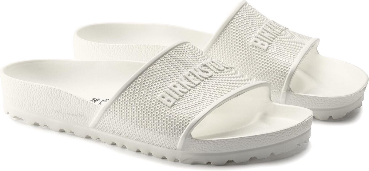 slippers, slides, witte, sandaal, textured band