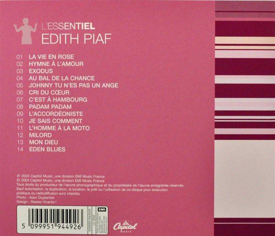 Edith Piaf - L'Essentiel CD