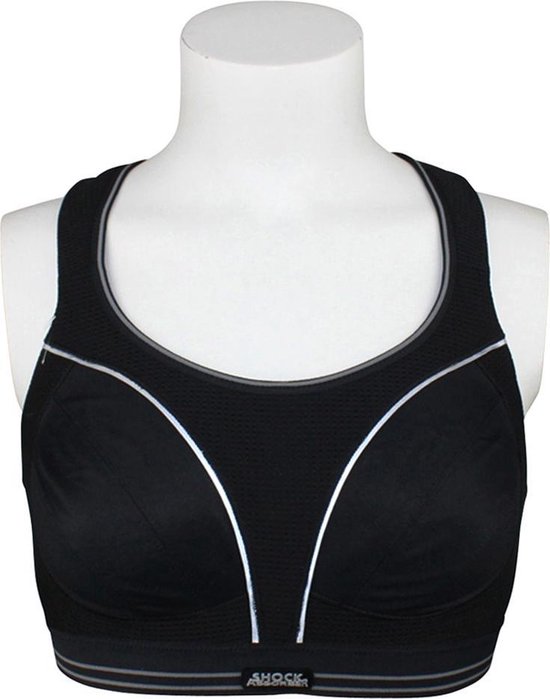 Shock Absorber Maat 75D Ultimate Run Sportbeha Dames - Zwart/Zilver
