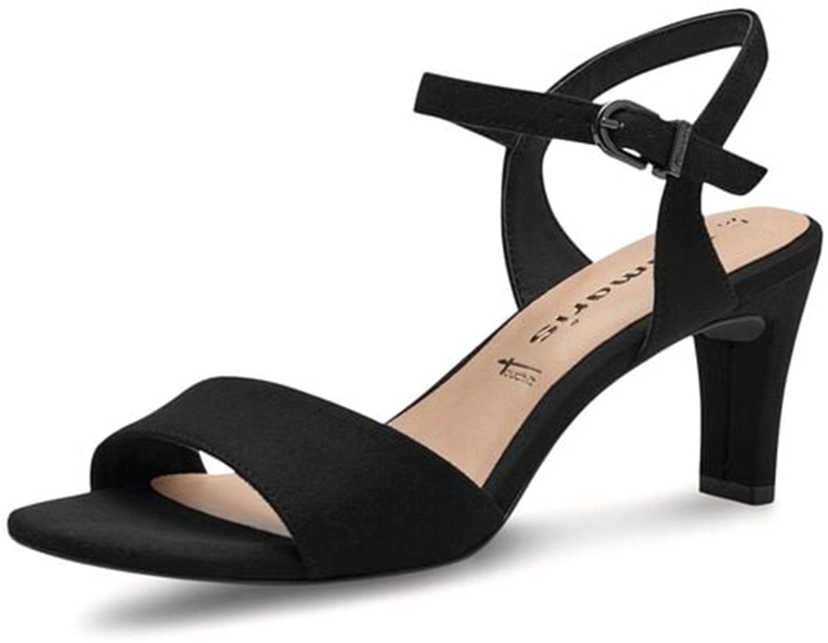 Tamaris - maat 40 - dames sandalen met hak zwart