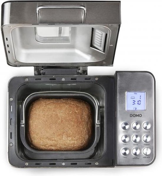 DOMO B3971 Broodbakmachine – 18 Programma’s – 500-1000g – Noten/Rozijnen Dispenser – Glutenvrij Programma – RVS