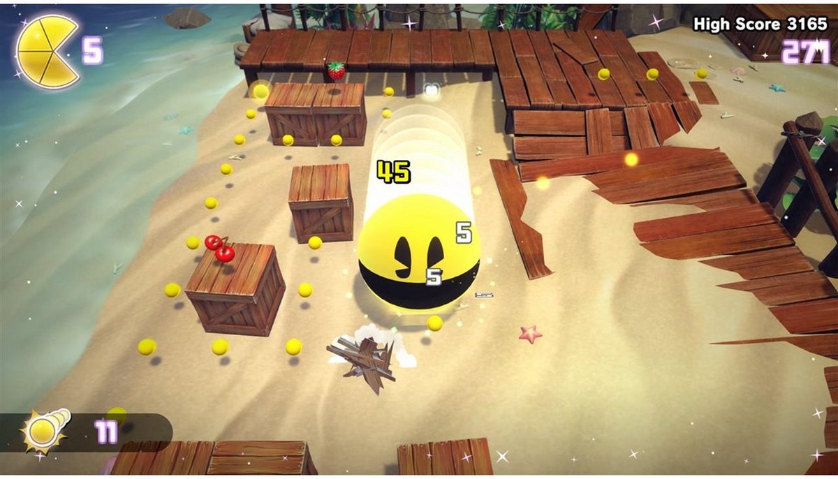 game, arcade, beach, spherical, crates