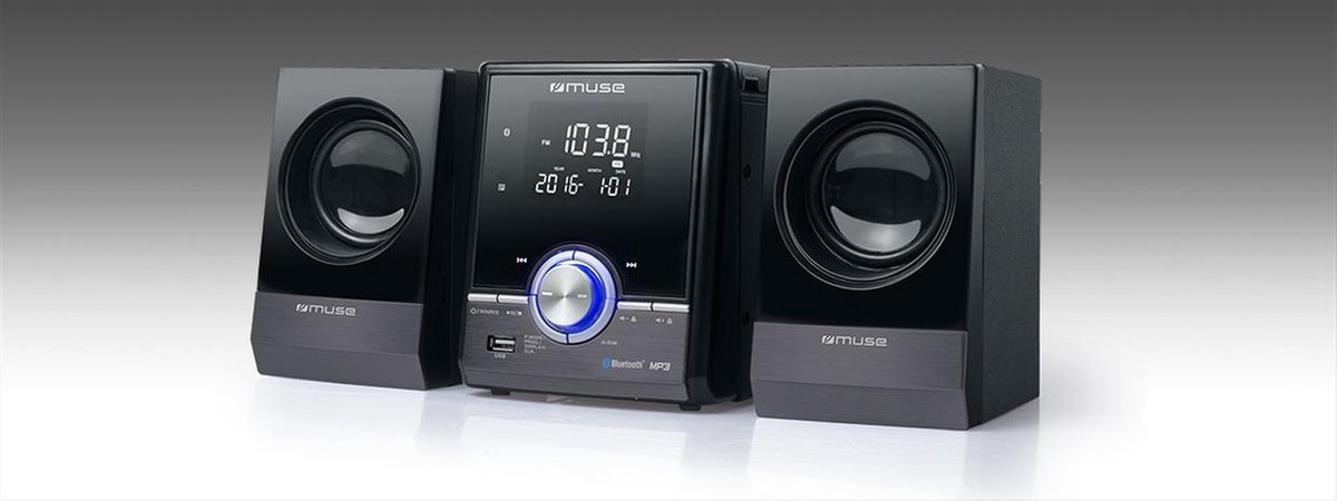 Muse M-38 BT - Mini hifi-systeem met CD,USB & bluetooth - zwart