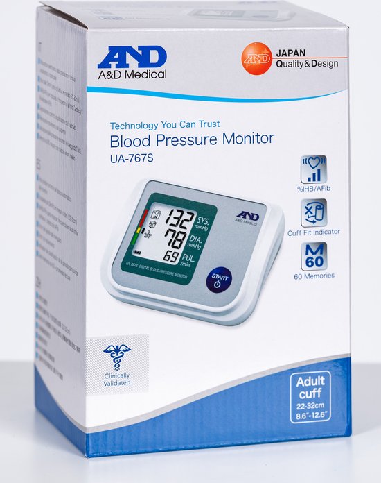 A&D UA-767S Bloeddrukmeter - Bovenarm - 22-32cm