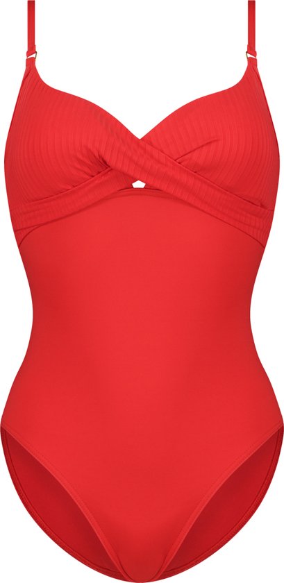 red, swimsuit, one-piece, bikini top, torso swimsuit