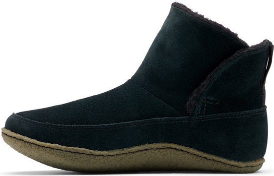 boot, ankle boot, suede, slip-on, black