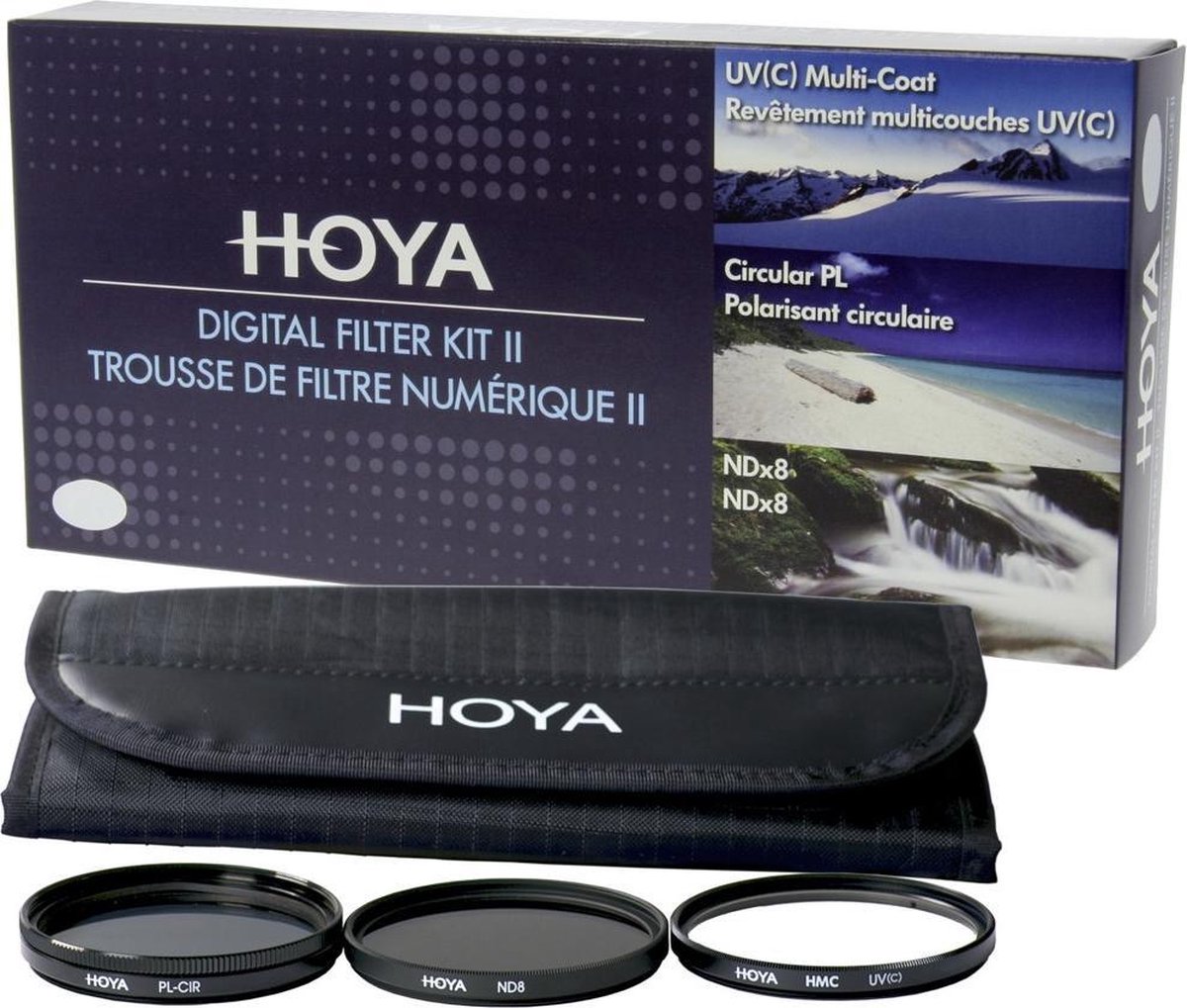 Hoya Digital Filter Kit II 52mm - UV, Polarisatie en NDX8 filter