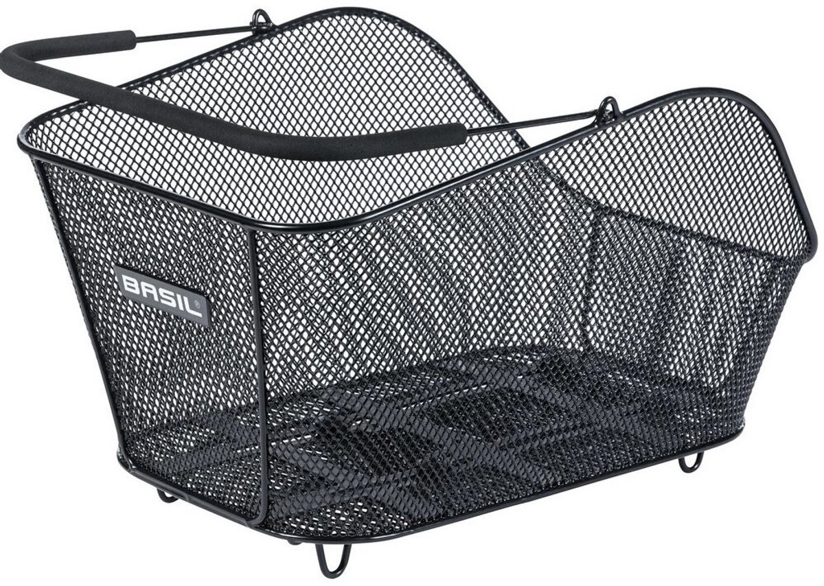 Basil Icon M MIK Fietsmand - Achter - Staal - Zwart - Medium- Comfortabele handgreep-