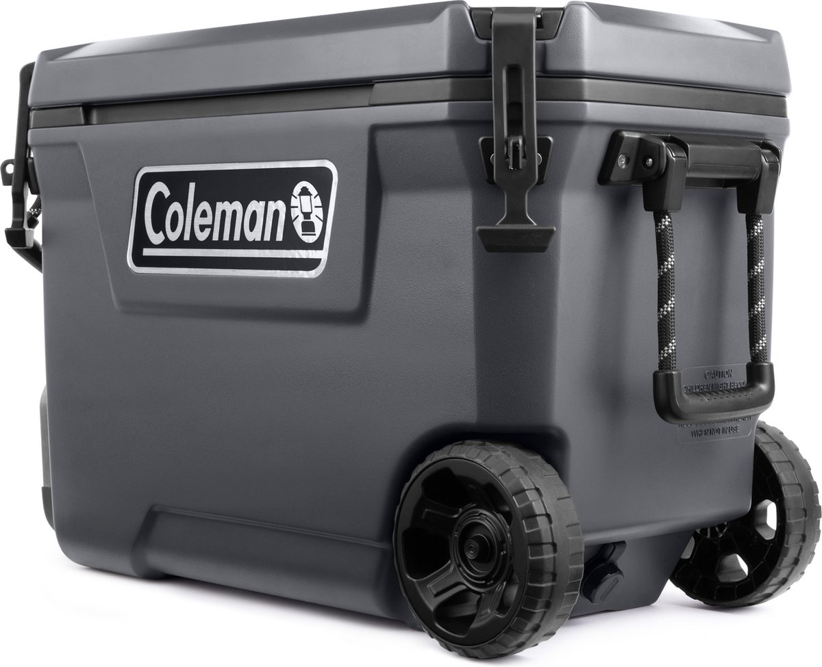 Coleman 65QT Convoy Cooler - 66 liter koelbox – 5 dagen ijs – koelbox met wielen - grijs