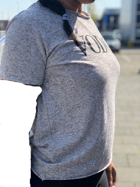 T-shirt - VODCA - Grijs - L