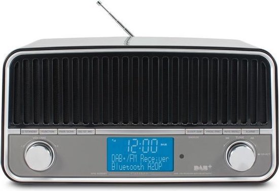 Caliber HFG409DBT/B - Retrolook radio met DAB+, FM, Alarm klok - zwart