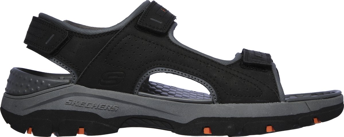 sandalen, sandalen met klittenband, zwarte sandaal, genuanceerde zool, skechers