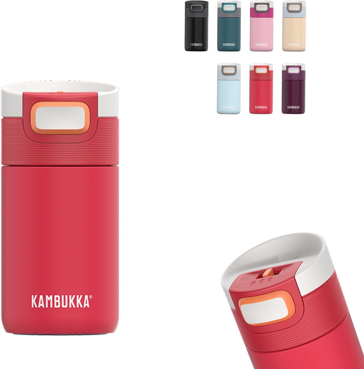 thermos, traveller, stainless, red, spill-proof