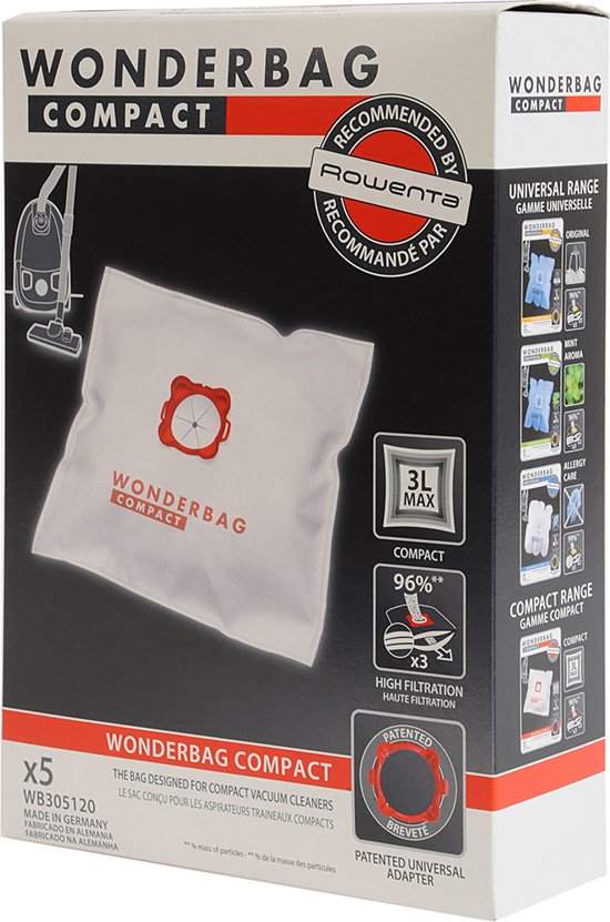 stofzuigerzak fleece (doos) Wonderbag Compact 5st.