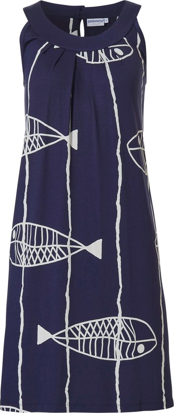 jurk, katoen, zomer, marineblauw, patroon