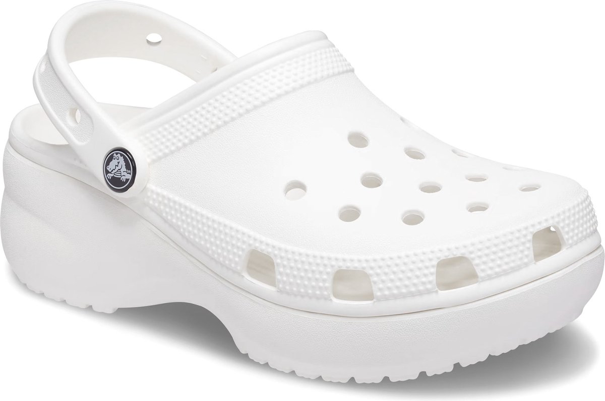 slipper, klomp, crocs, platform, wit