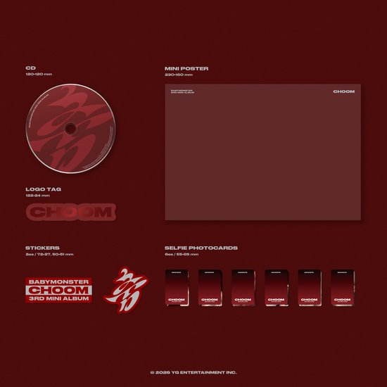 BabyMonster - 3rd Mini Album 'CHOOM' (Crimson Ver.)