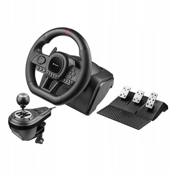Tracer Gaming Stuurwiel - 6 in 1 Stuur - Pedalen en Versnellingspook - PC/PS4/PS3/Xbox One/Switch