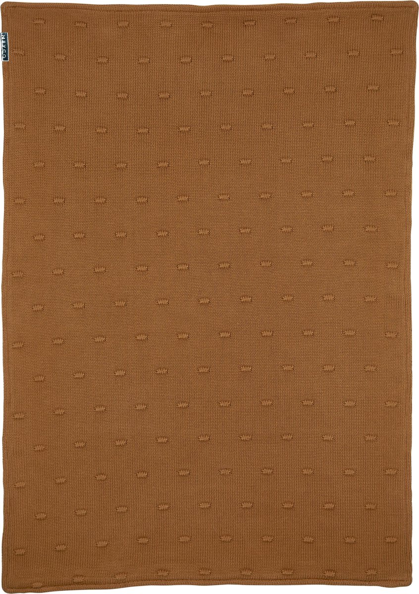 Meyco Knots met velvet ledikantdeken - 100x150 cm - Camel