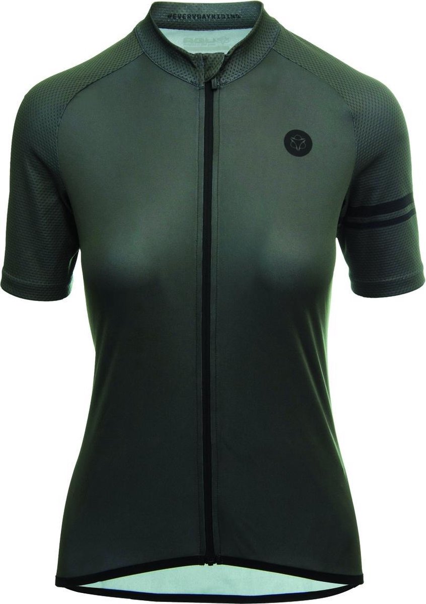 fiets jersey, cycling shirt, zwarte ritssluiting, korte mouwen, mesh details