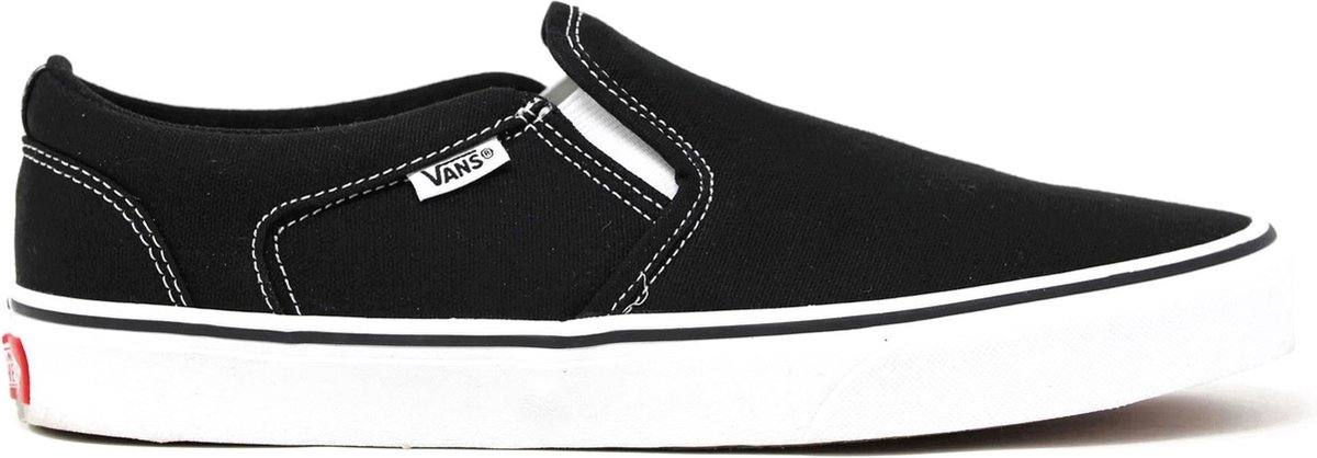 slip-on, canvas, zwart, Vans, platform
