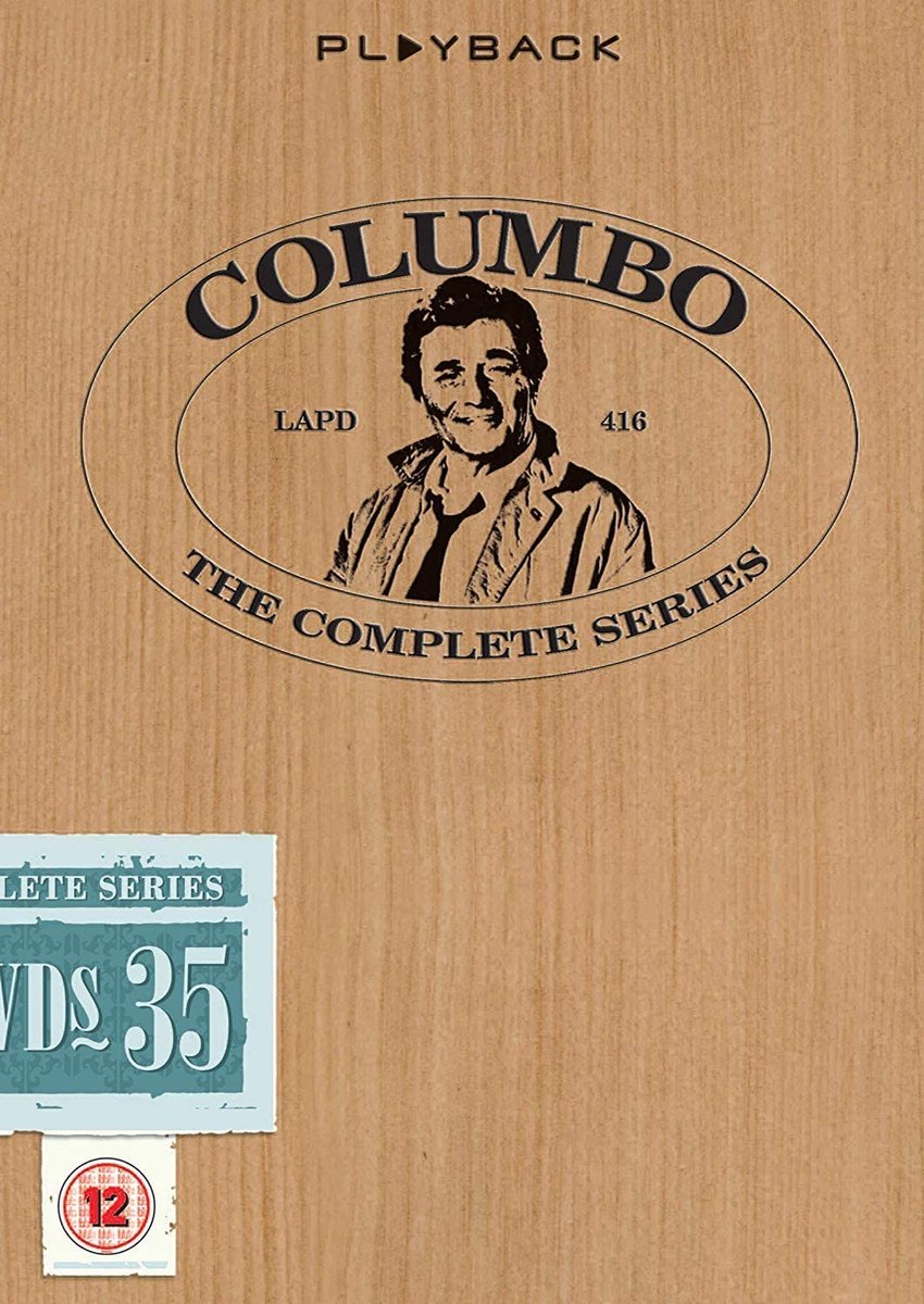 Columbo, The Complete Series, Box set, Wood texture, Cardboard box