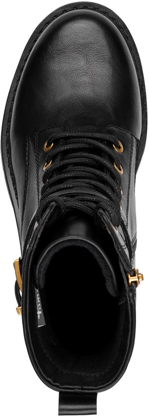 laars, leren, zwart, boot, veterboots