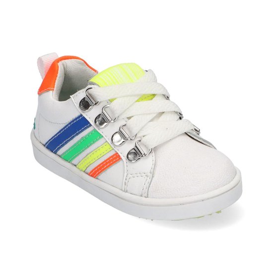 BunniesJr Puk Pit - Maat 20 - Unisex sportieve sneaker - Wit multi