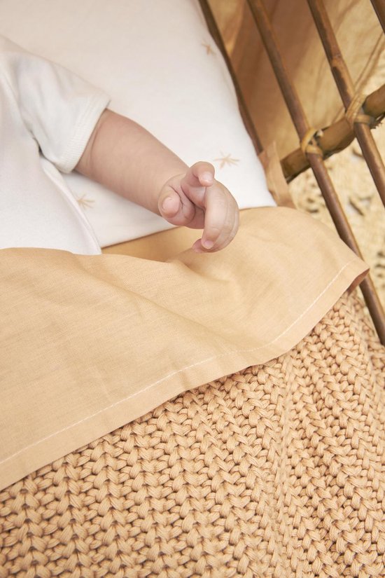 Meyco Baby Herringbone velvet wiegdeken - warm sand - 75x100cm