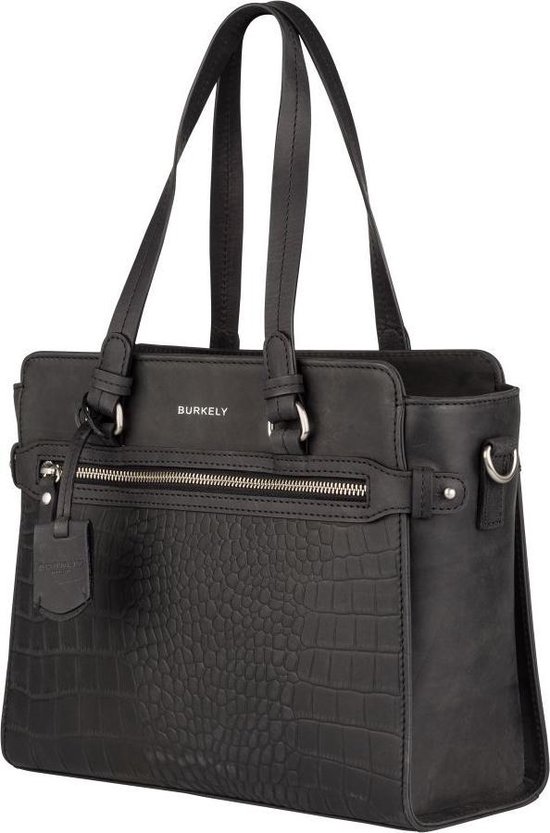 BURKELY Croco Cody Handbag S Handtas - Zwart