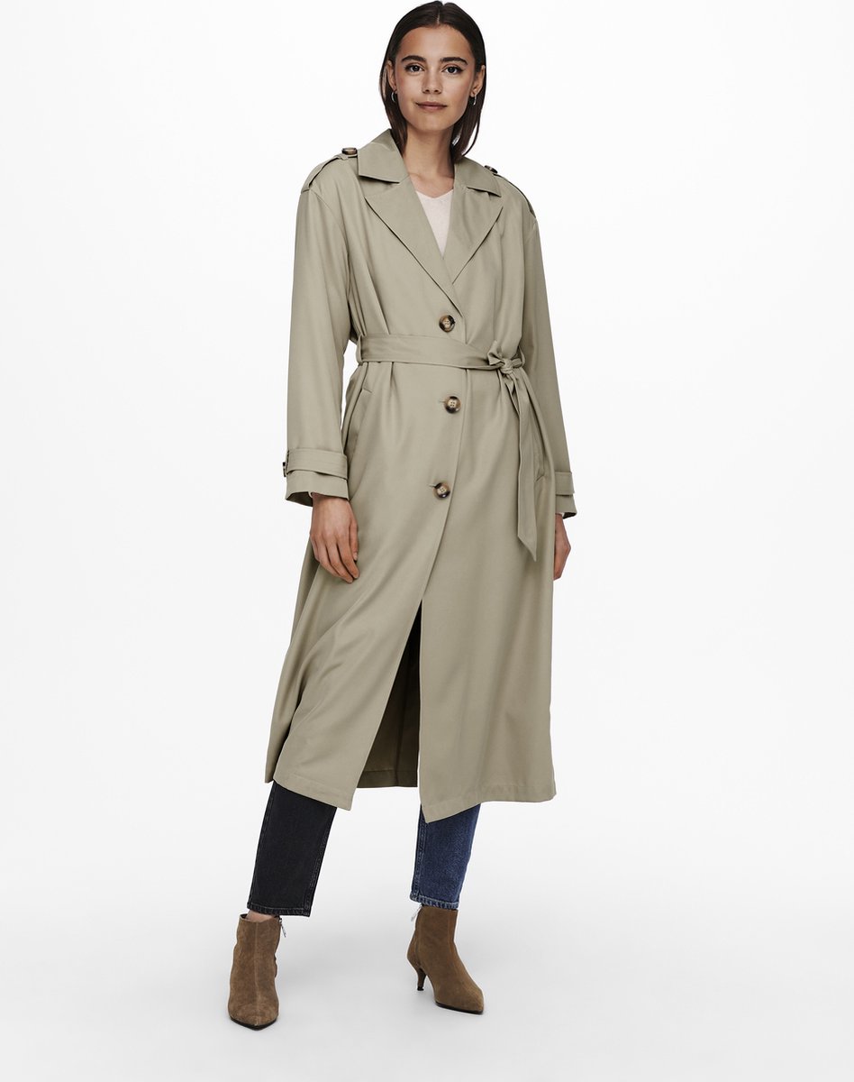 ONLY - Maat M - ONLLINE X-LONG TRENCHCOAT CC OTW Dames Jas