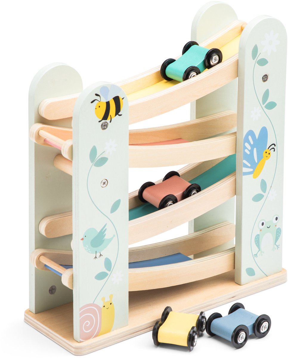  houten treinbaan,  speelgoed auto,  blok kenmerk,  rustige kleuren,  trekbaan met wielen