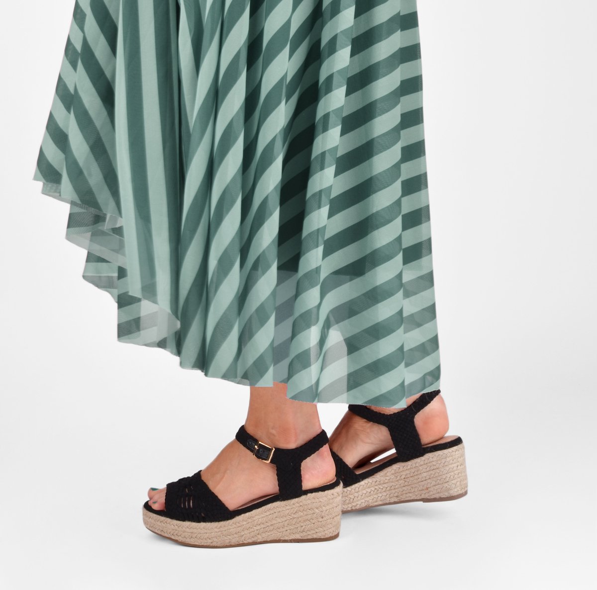 POSH by Poelman NANA Dames - 39 - Sandalen/Espadrilles - Zwart