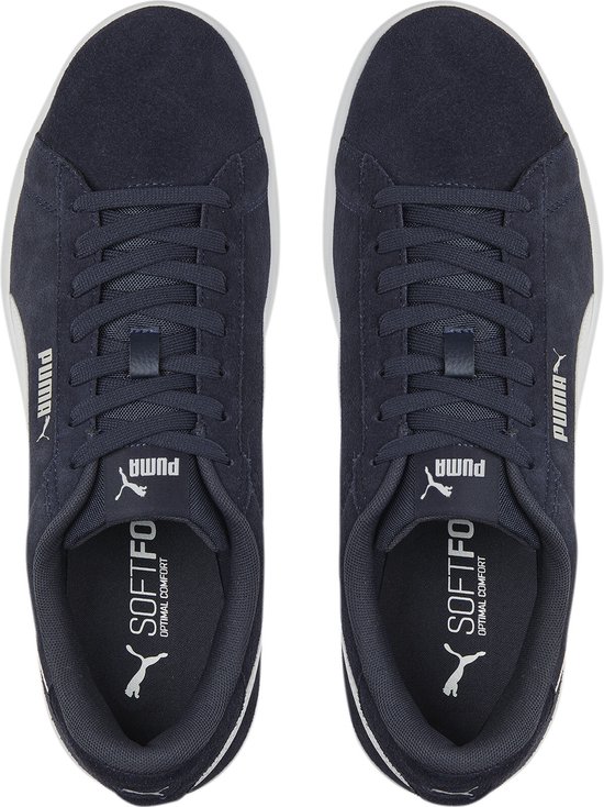 PUMA Smash 3,0 - maat 45 - Unisex Sneakers - Donkerblauw/Wit