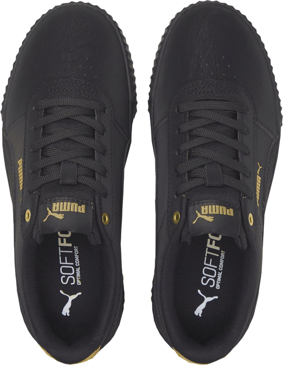 PUMA - maat 37.5-  Carina Raw Metallics Dames Sneakers - Black-Gold