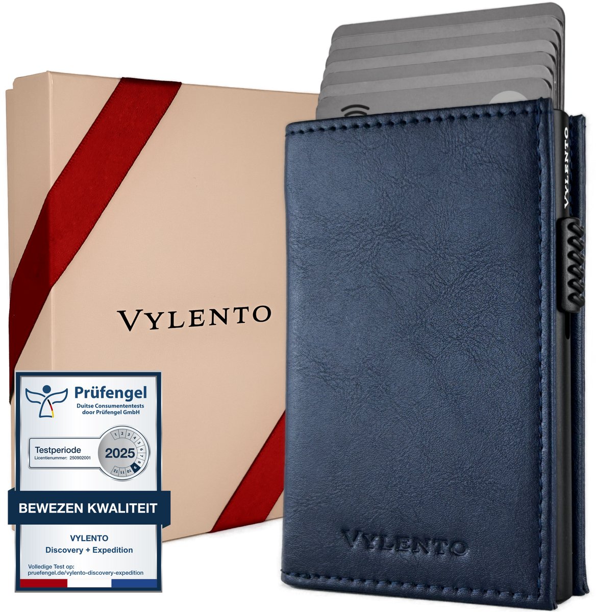 portemonnee, wallet, cardhouder, leren, blauw
