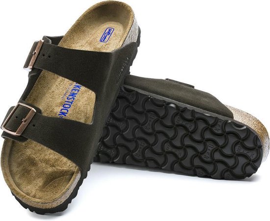 Birkenstock - Maat 39 - Arizona SFB VL Narrow Dames Slippers - Mocca