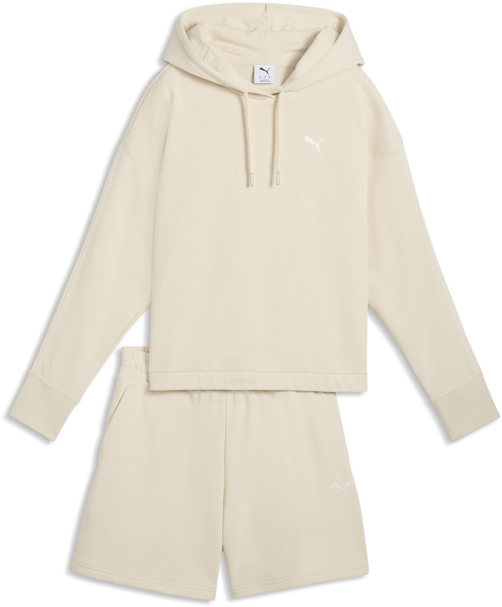 PUMA Maat L  Short Hooded Relaxed Suit 5 TR Dames Trainingspak - Alpine Snow