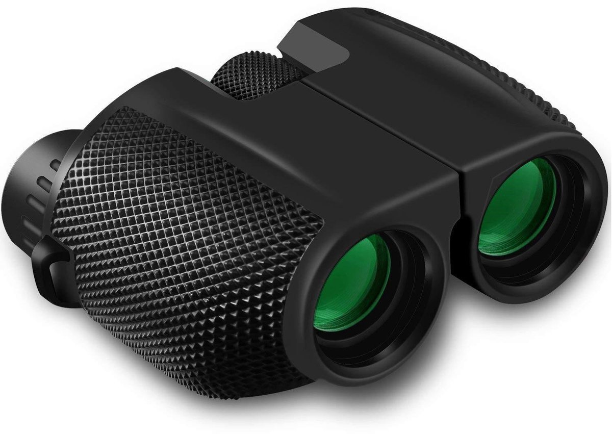 verrekijker, binoculair, groeiende lenzen, groene lenzen, knopje/knop