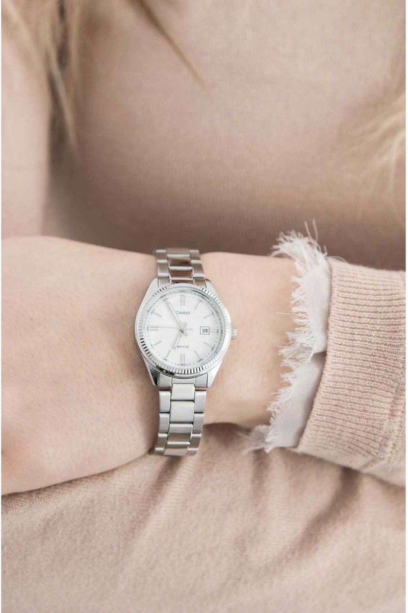 Casio LTP 1302PD 7A1VEG Dames horloge zilver-30 mm
