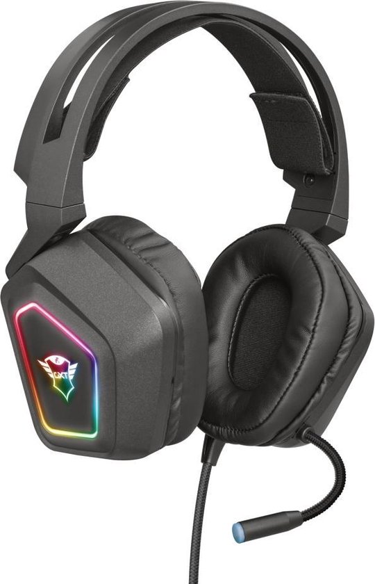 Trust GXT 450 Blizz 7.1 Gaming Headset RGB verlichting PC Surround sound USB Zwart