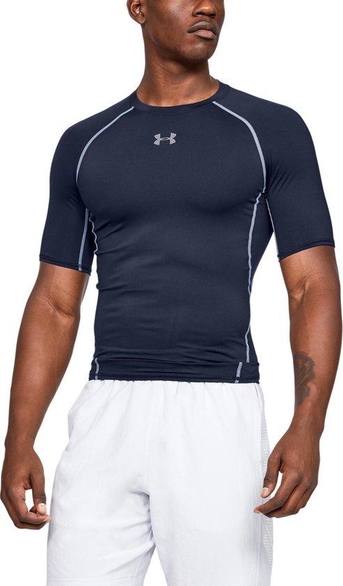 Under Armour HG  S/S Fitness Shirt Heren - Maat M