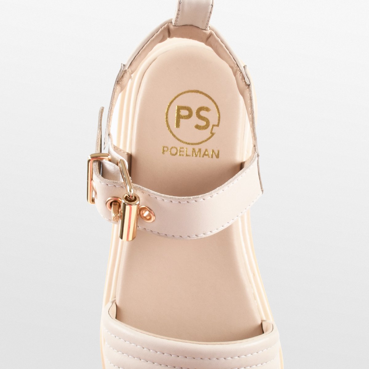 PS Poelman SATURNOS Dames Sandalen - 38 - Crème