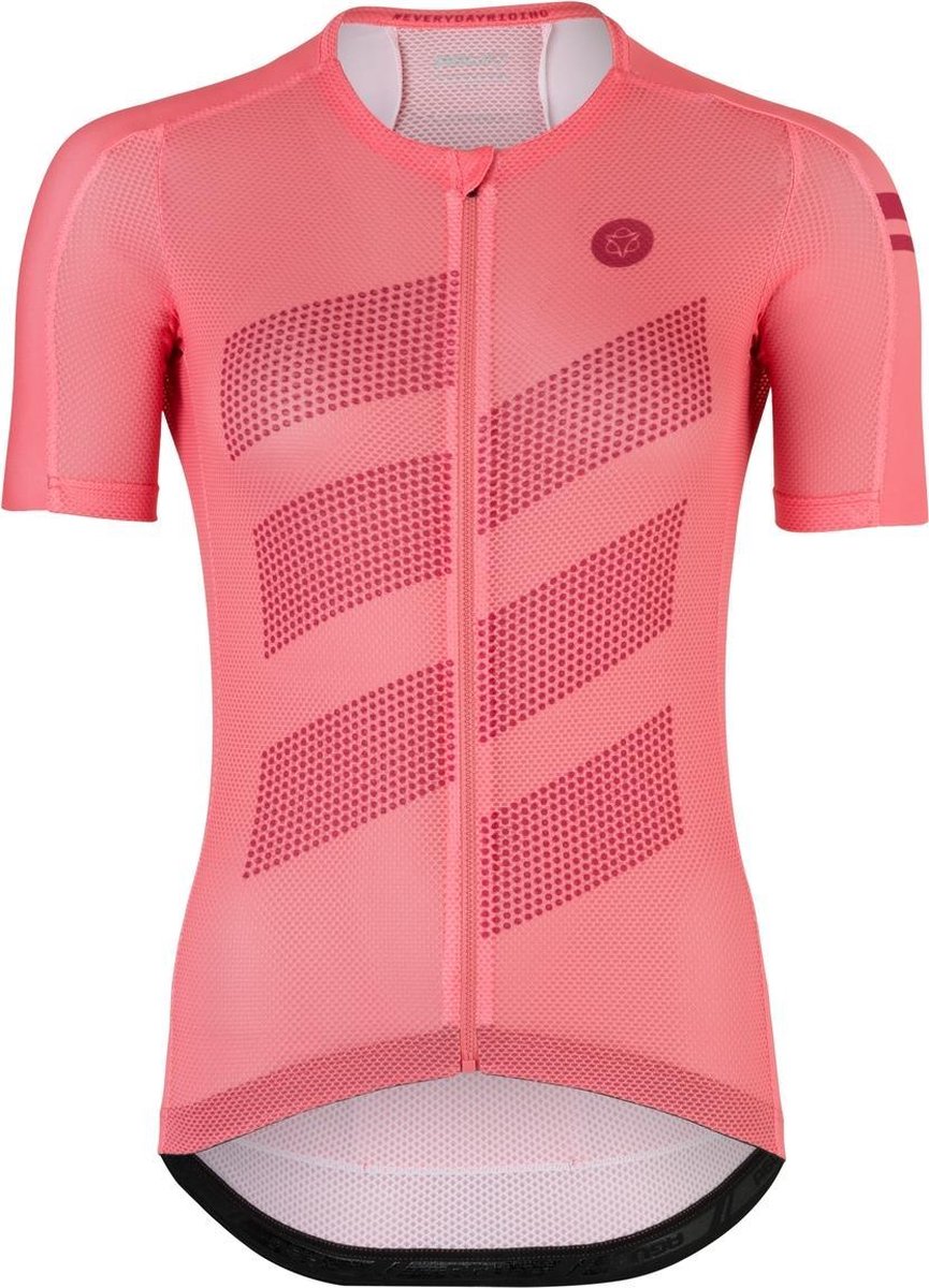 cycling-jersey, short-sleeve, mesh, pink, front-zip