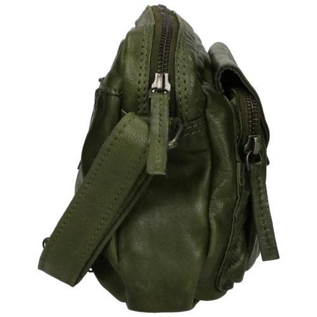 DSTRCT Crossbodytas Harrington Road Leer - groen