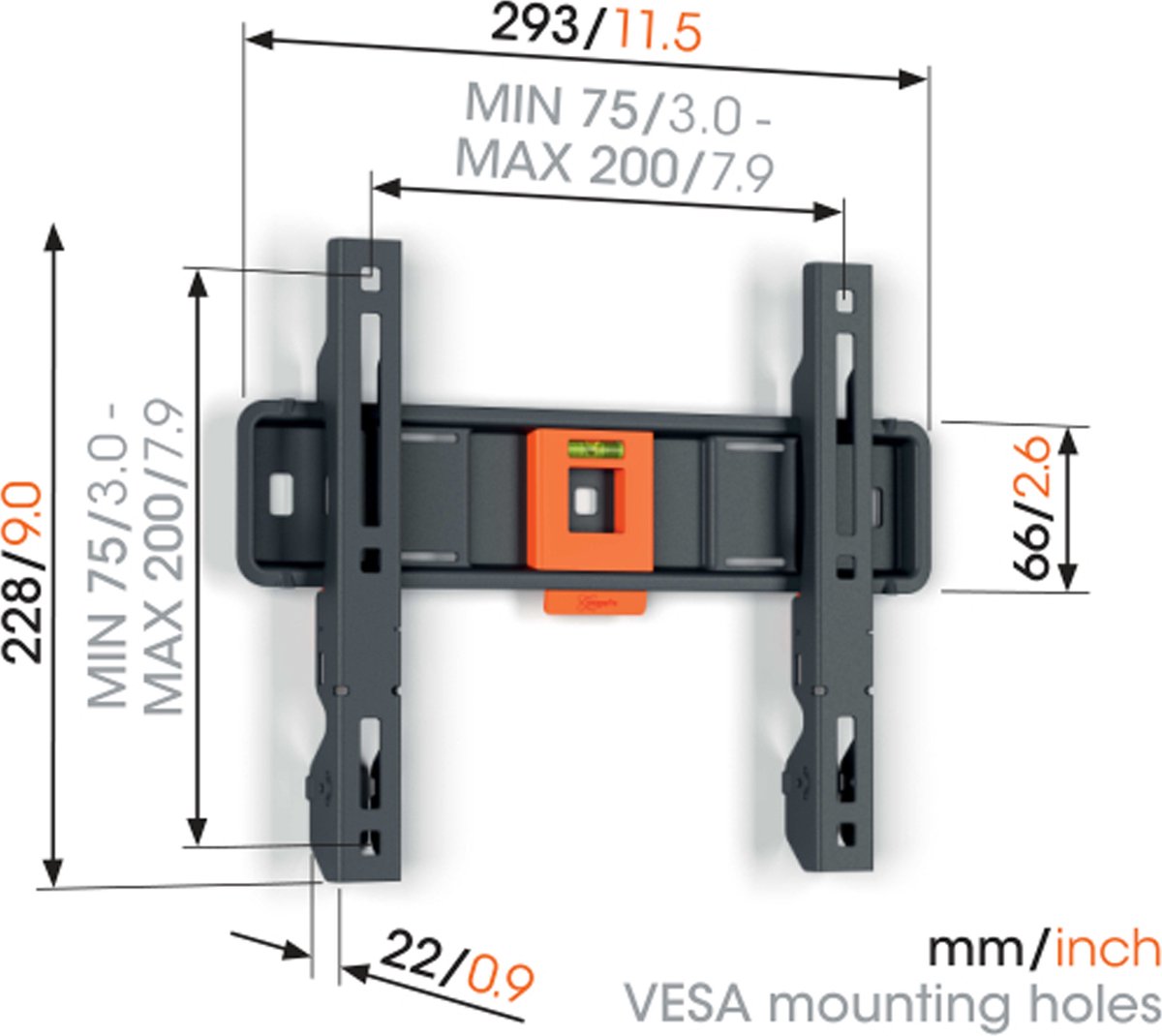 Vogel's TVM 1206 | Vaste tv-beugel | 19-50" | max 30kg | VESA 200x200