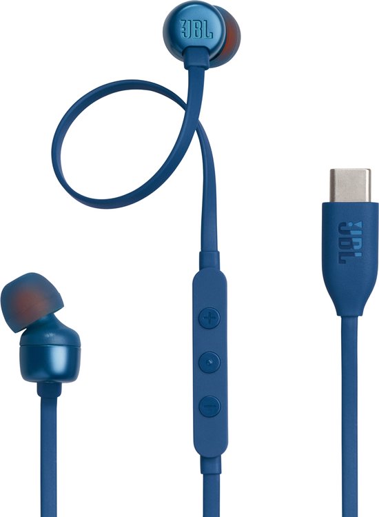 in-ear, oor, oortjes, bedraad, blauw