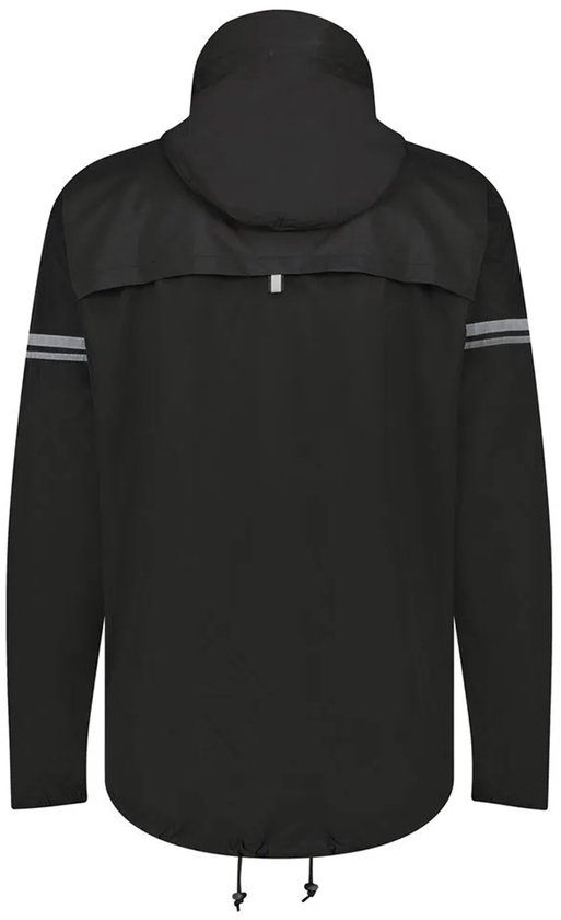 jacket, windbreaker, zwart, hooded, touwzoom